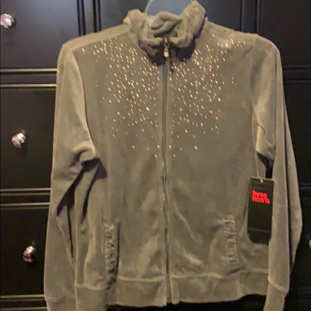 Grey velvet feel jacket